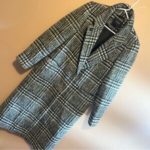 Scotch & Soda Maison Scotch Wool Houndstooth Long Peacoat Coat Jacket Size 2